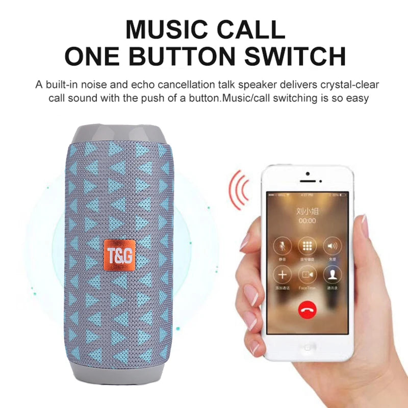 Enceinte Bluetooth Portable T&G — 10W Waterproof IPX5, FM Radio & 10H Autonomie | Novatek Studio