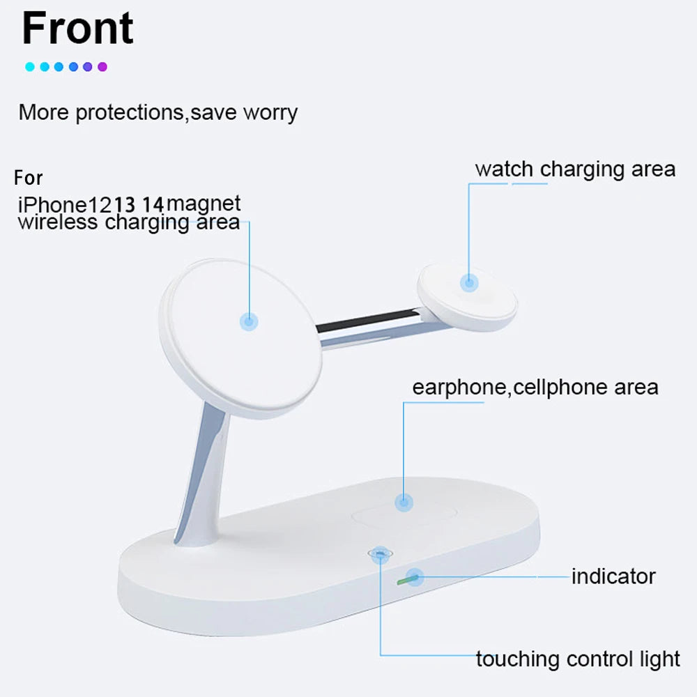Station de Charge Sans Fil 3 en 1 — iPhone, Apple Watch & AirPods 15W Rapide | Novatek Studio