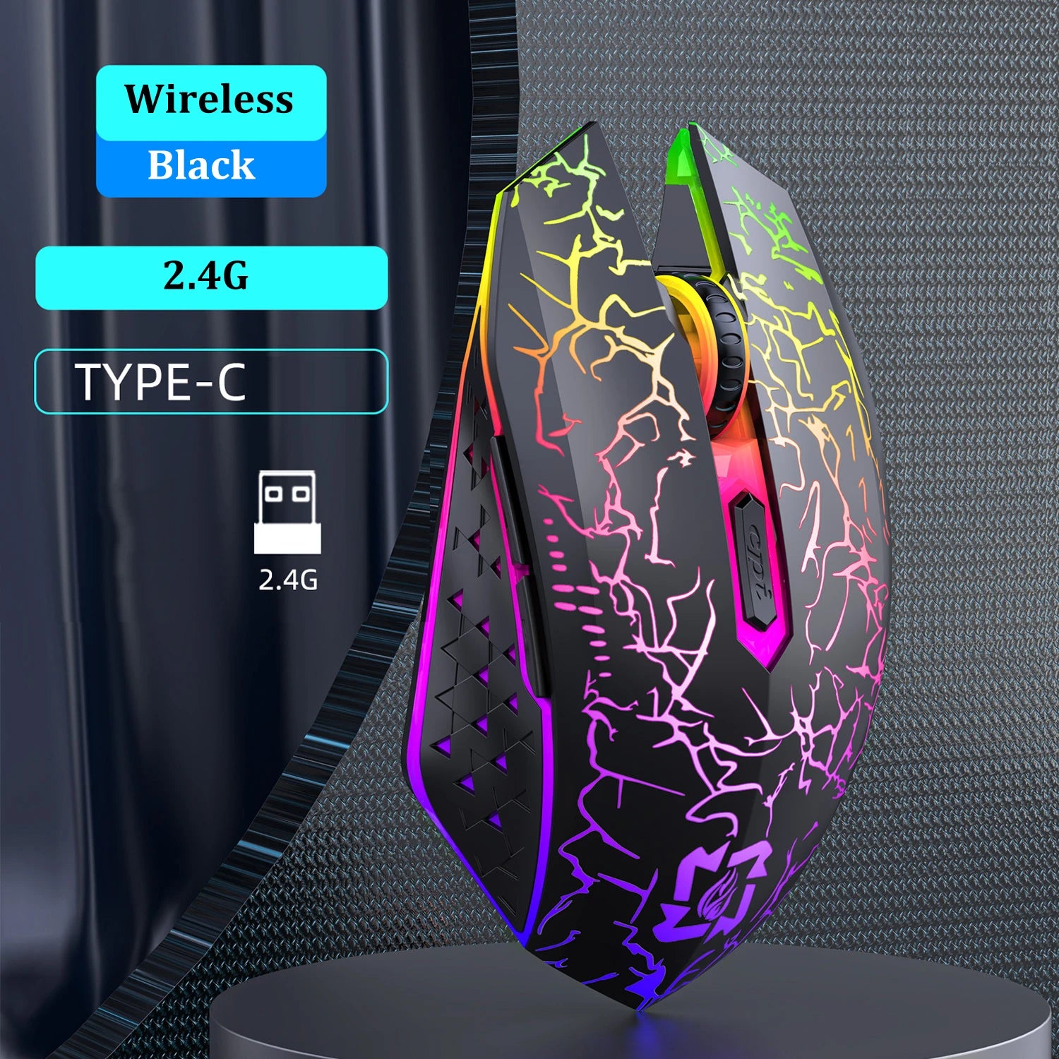 Souris Gaming Sans Fil Bluetooth 5.2 & 2.4GHz — 90H Autonomie, 3 DPI & USB-C | Novatek Studio