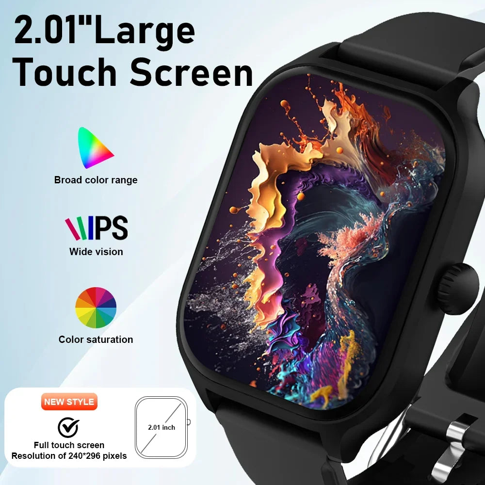Smartwatch 2.01" — Appels, Santé, Sport & Notifications | Novatek Studio