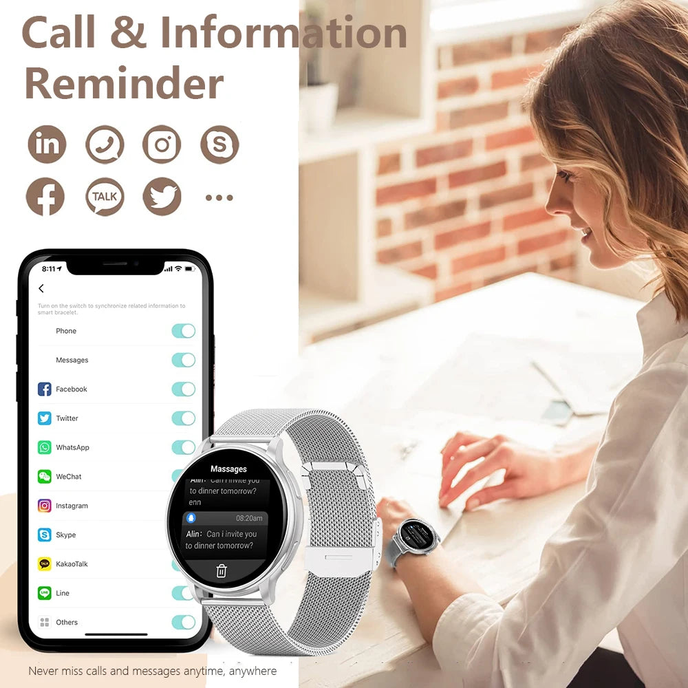 Smartwatch MEVADEN — Appels BT, Santé, 5 Jours & Cadrans Personnalisables | Novatek Studio