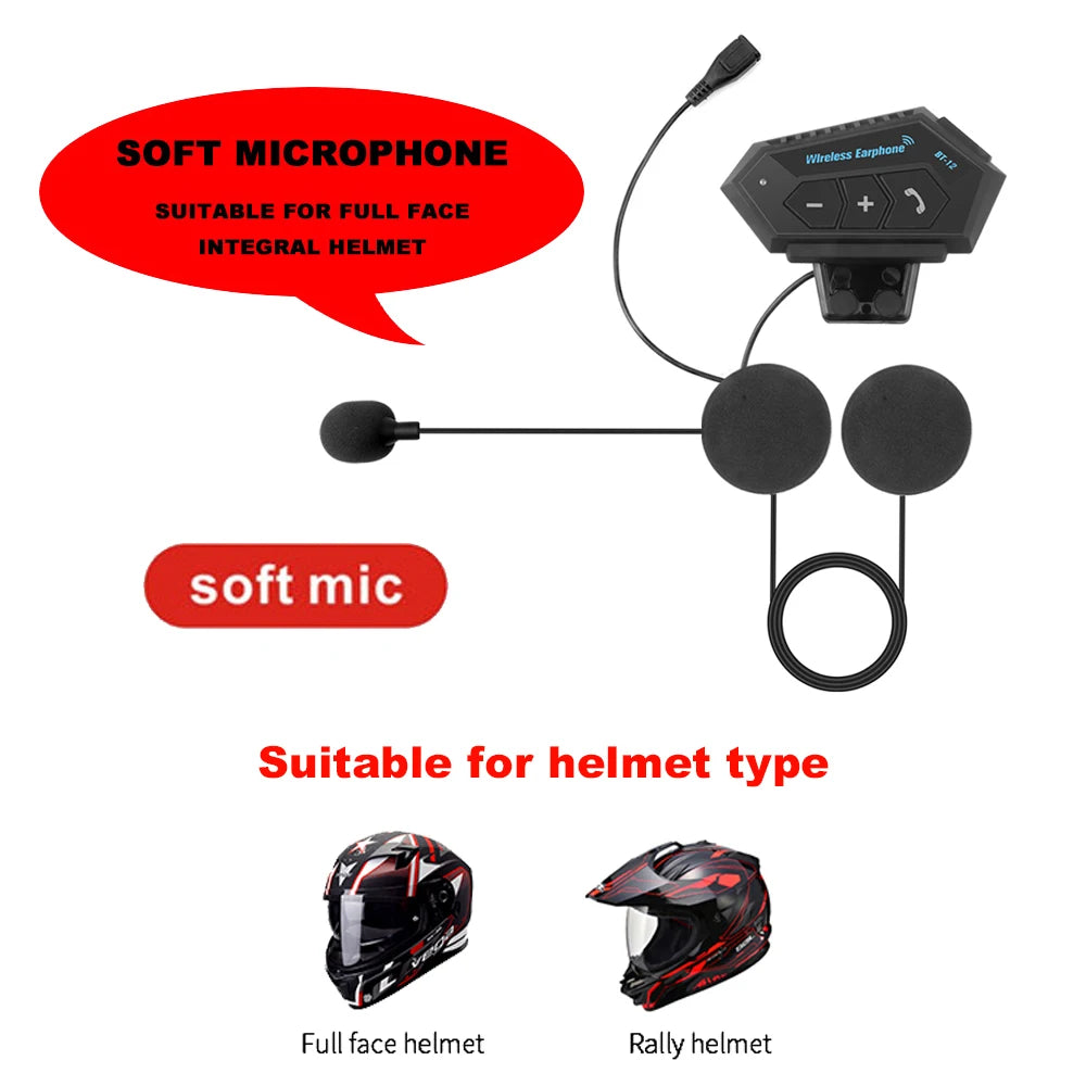 Écouteur Bluetooth Moto Mains Libres — Intercom 500m, Waterproof & Commande Vocale | Novatek Studio