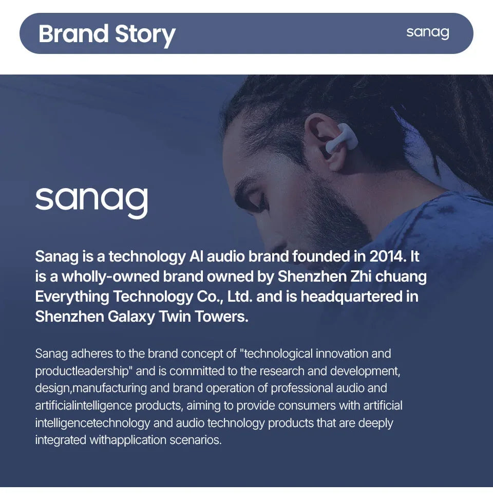Écouteurs à Conduction Osseuse Sanag B33S — IPX8 Natation, 32Go & Bluetooth 5.3 | Novatek Studio