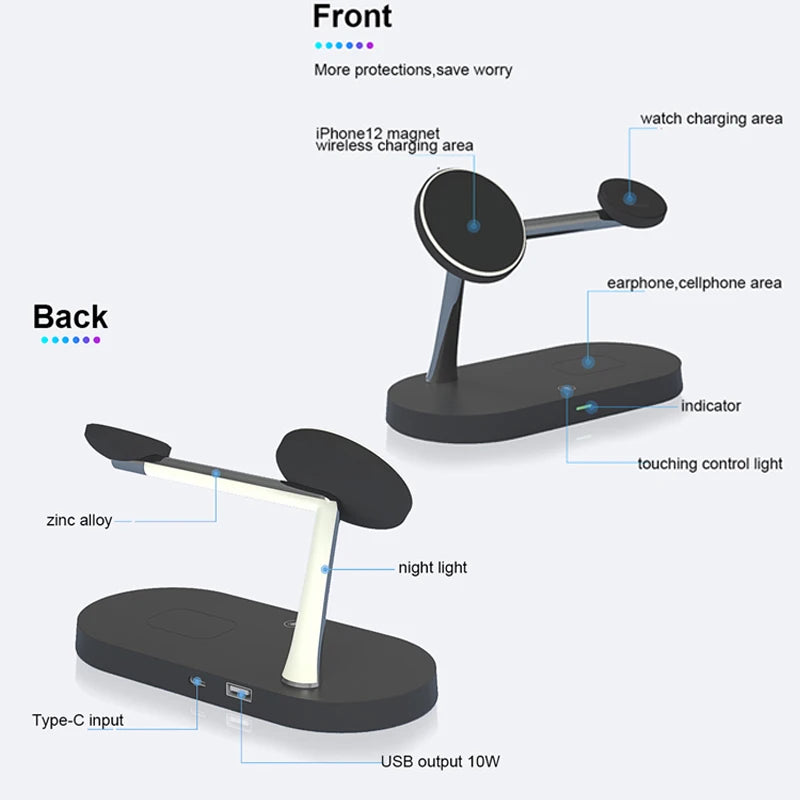 Station de Charge Sans Fil 3 en 1 — iPhone, Apple Watch & AirPods 15W Rapide | Novatek Studio