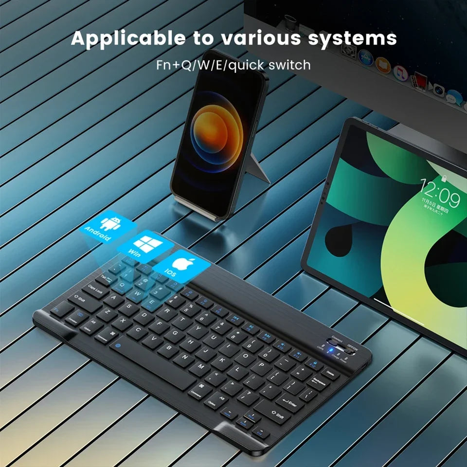 Clavier Bluetooth Mini 10" AZERTY — Rechargeable, Compatible Android/iOS/Windows | Novatek Studio