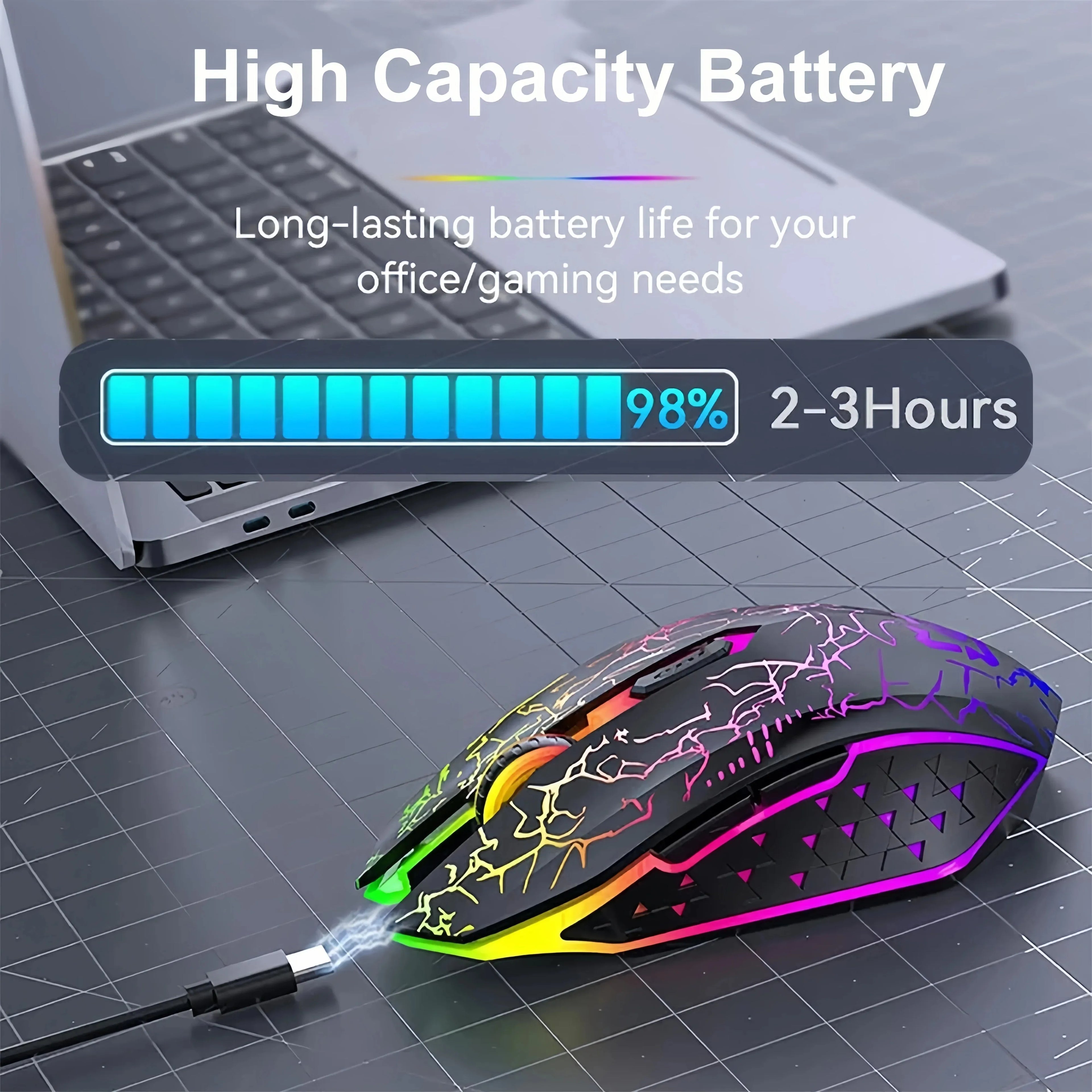 Souris Gaming Sans Fil Bluetooth 5.2 & 2.4GHz — 90H Autonomie, 3 DPI & USB-C | Novatek Studio