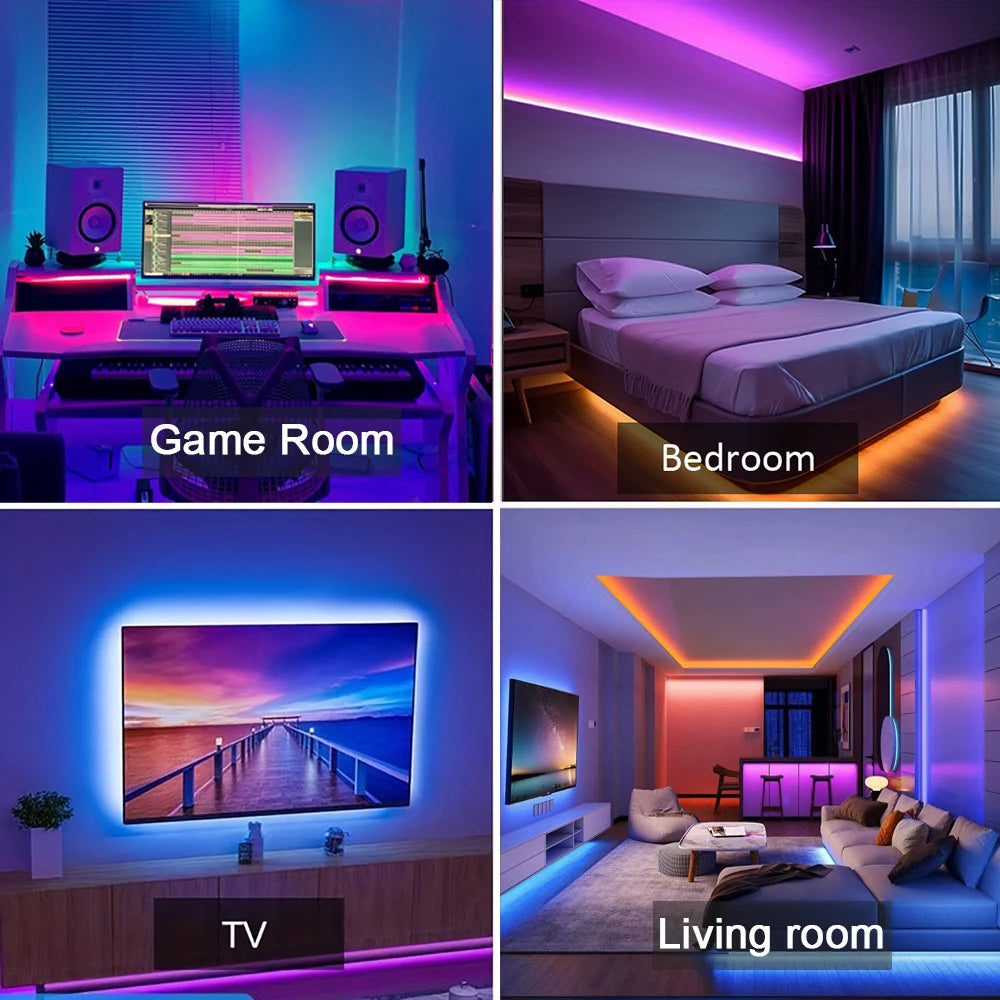 Ruban LED RGB Connecté — Contrôle APP, 16 LED/m, 5m à 30m pour Chambre & Salon | Novatek Studio
