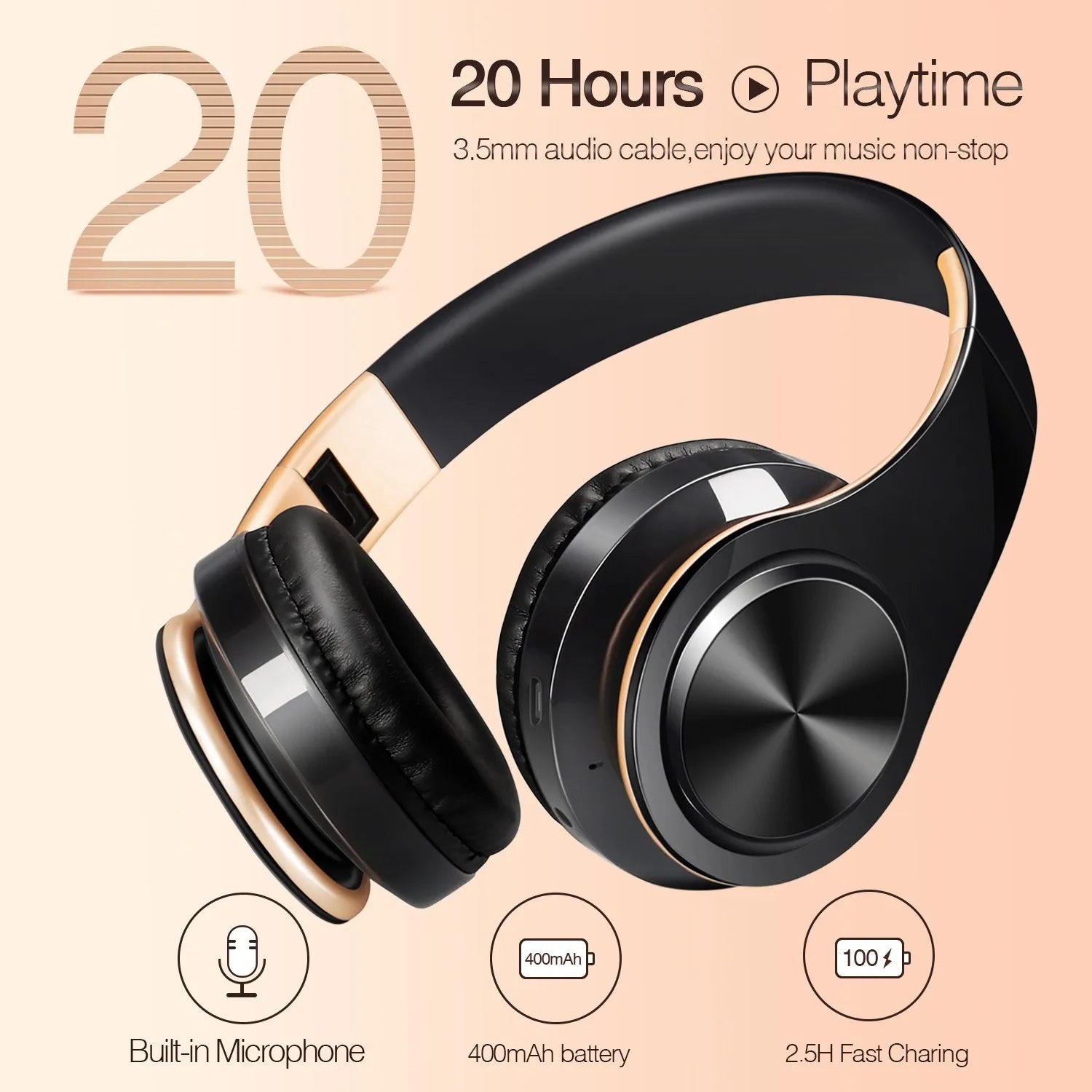 Casque Bluetooth 5.3 — 20H Autonomie, FM Radio, Micro HD & Mousse Mémoire | Novatek Studio