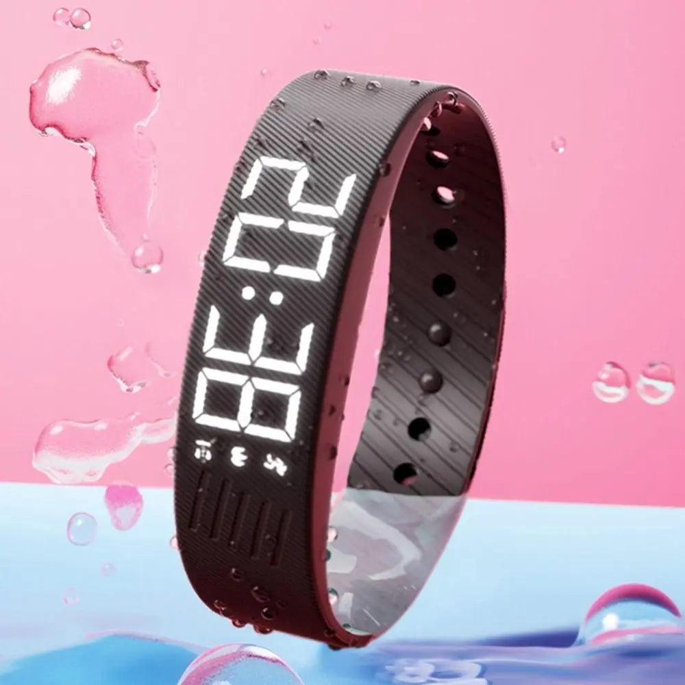 Bracelet Réveil Vibrant LED — Alarme Silencieuse, Podomètre & Waterproof | Novatek Studio
