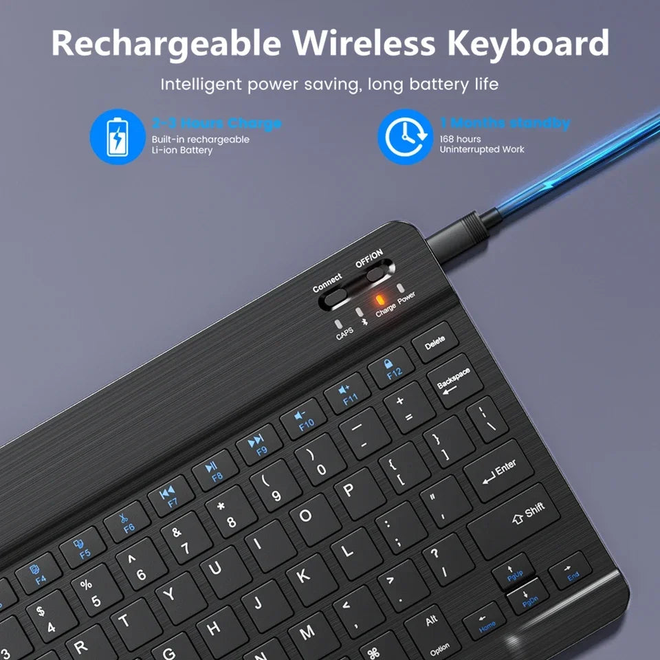 Clavier Bluetooth Mini 10" AZERTY — Rechargeable, Compatible Android/iOS/Windows | Novatek Studio