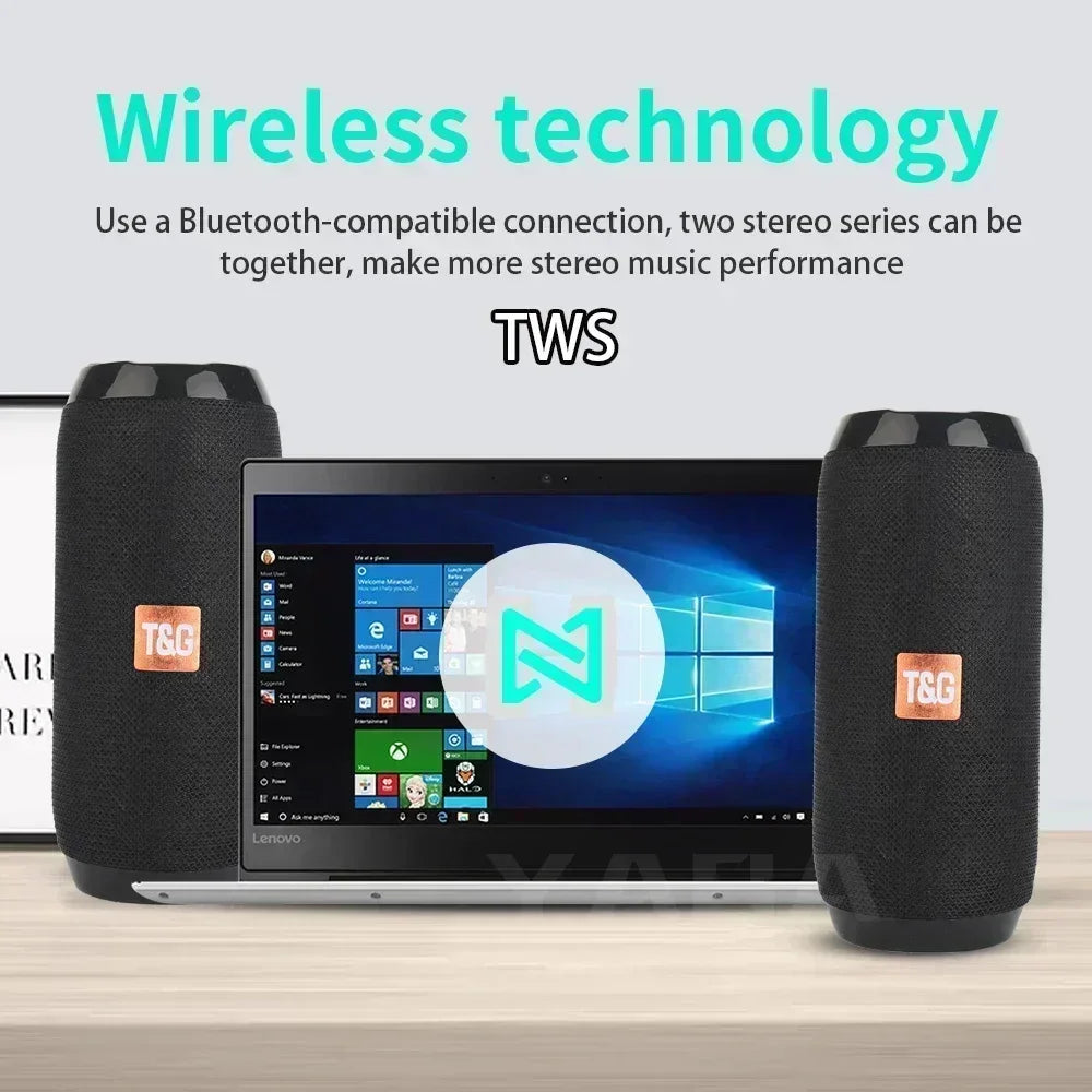 Enceinte Bluetooth Portable T&G — 10W Waterproof IPX5, FM Radio & 10H Autonomie | Novatek Studio