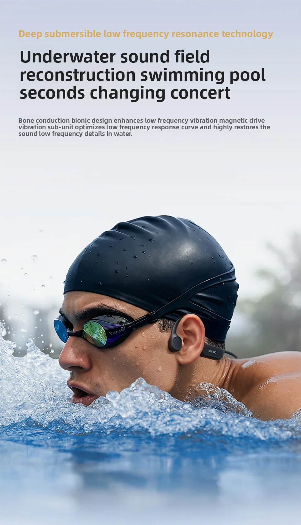 Écouteurs à Conduction Osseuse Sanag B33S — IPX8 Natation, 32Go & Bluetooth 5.3 | Novatek Studio