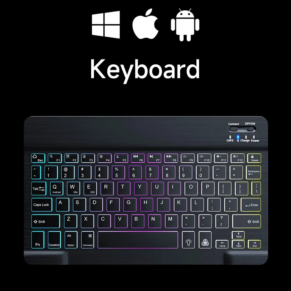 Clavier Bluetooth Mini RGB 10" — Rétroéclairé, Rechargeable & Compatible Tablette/PC | Novatek Studio