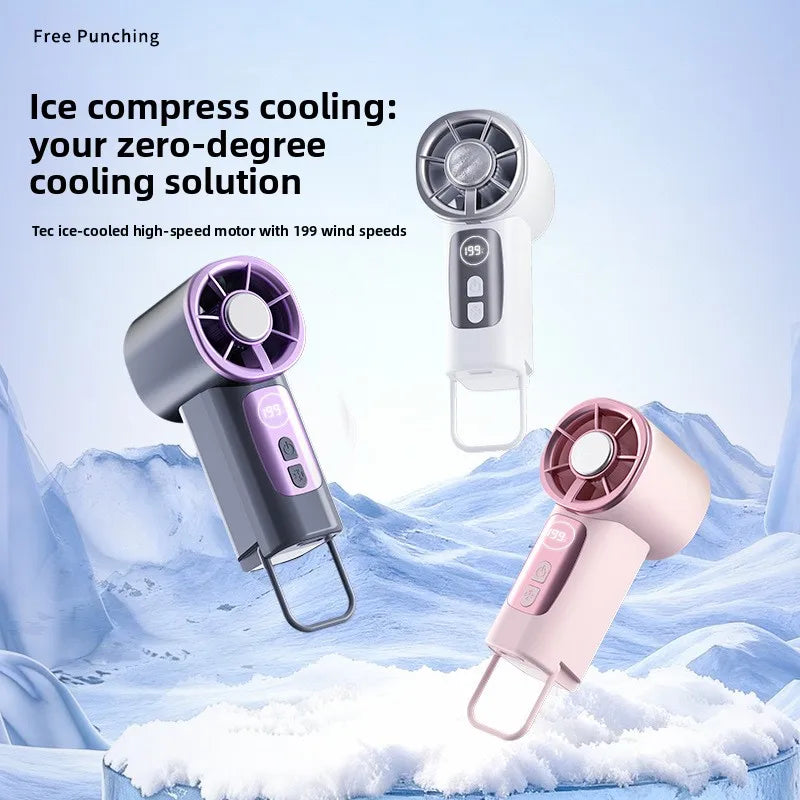 Mini Ventilateur Portable Rechargeable USB — 199 Vitesses & Refroidissement Semiconducteur | Novatek Studio