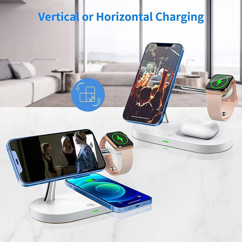 Station de Charge Sans Fil 3 en 1 — iPhone, Apple Watch & AirPods 15W Rapide | Novatek Studio