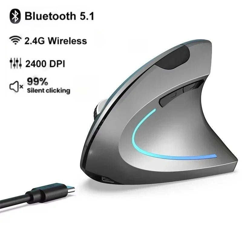 Souris Ergonomique Verticale Sans Fil — Rechargeable USB-C, 3 DPI & Silencieuse | Novatek Studio