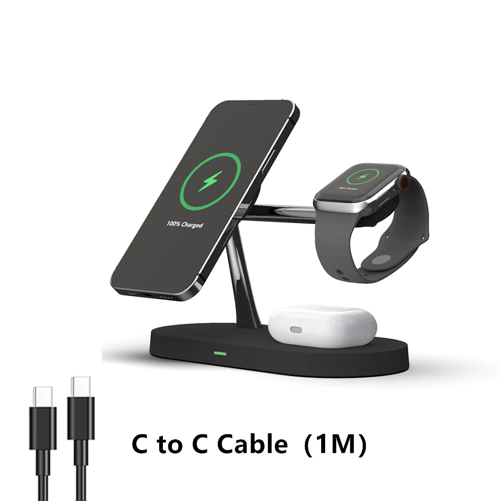 Station de Charge Sans Fil 3 en 1 — iPhone, Apple Watch & AirPods 15W Rapide | Novatek Studio