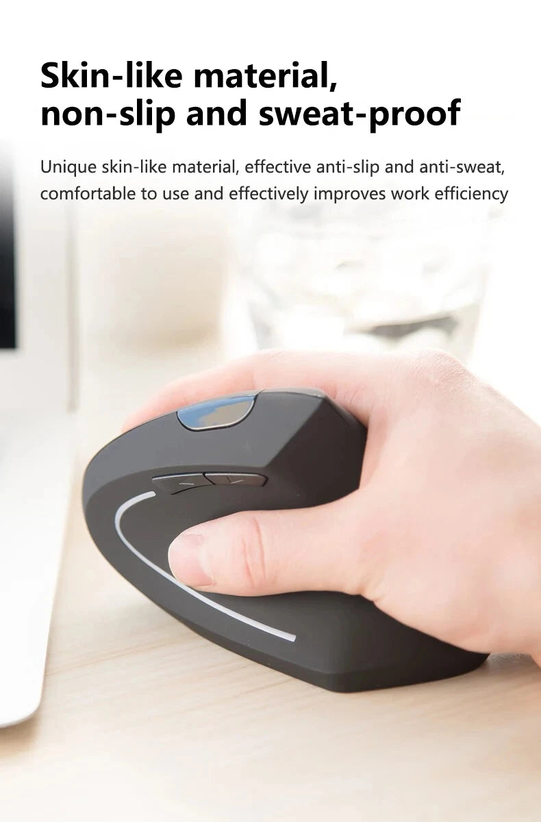 Souris Ergonomique Verticale Sans Fil — Rechargeable USB-C, 3 DPI & Silencieuse | Novatek Studio