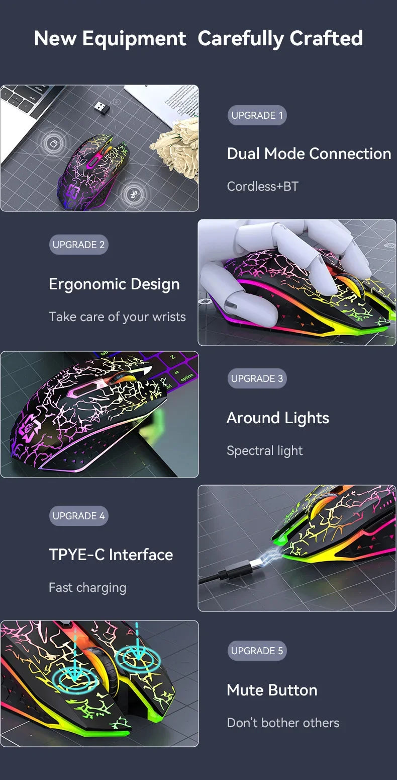 Souris Gaming Sans Fil Bluetooth 5.2 & 2.4GHz — 90H Autonomie, 3 DPI & USB-C | Novatek Studio
