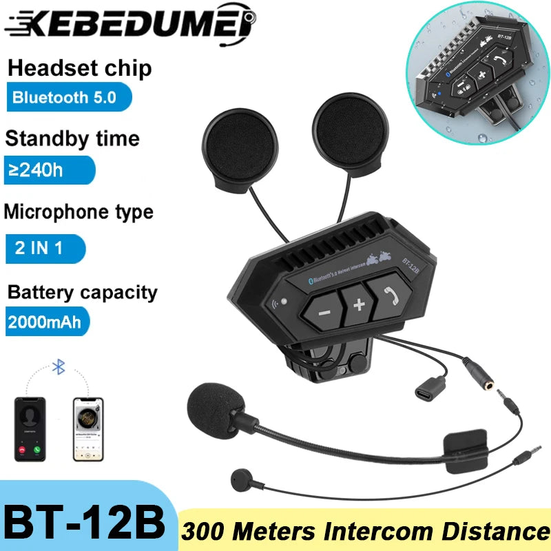 Écouteur Bluetooth Moto Mains Libres — Intercom 500m, Waterproof & Commande Vocale | Novatek Studio