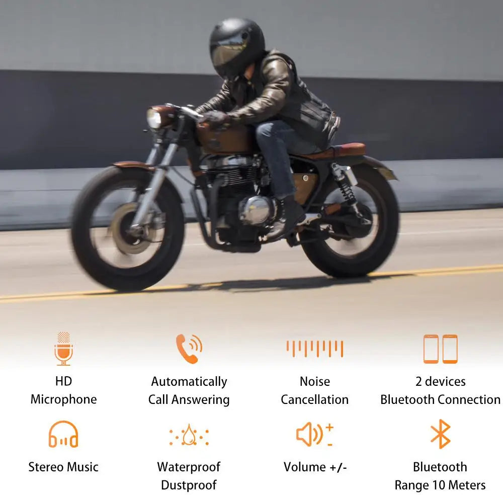 Écouteur Bluetooth Moto Mains Libres — Intercom 500m, Waterproof & Commande Vocale | Novatek Studio