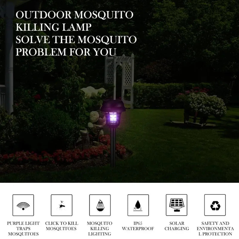 Lampe Solaire Anti-Moustiques UV — Waterproof, LED Décoratif, Jardin & Camping | Novatek Studio