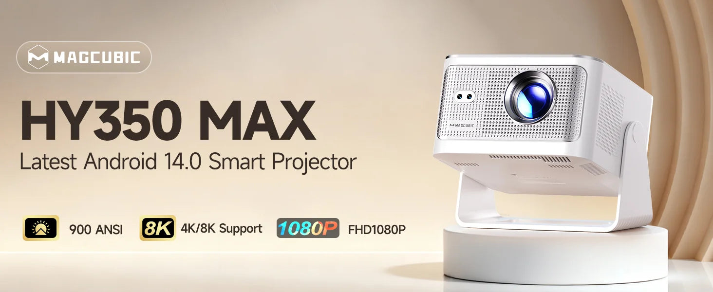 Vidéoprojecteur Magcubic HY300 Pro 290 ANSI — Android 14, WiFi 6, BT5.4 & 200 Pouces | Novatek Studio
