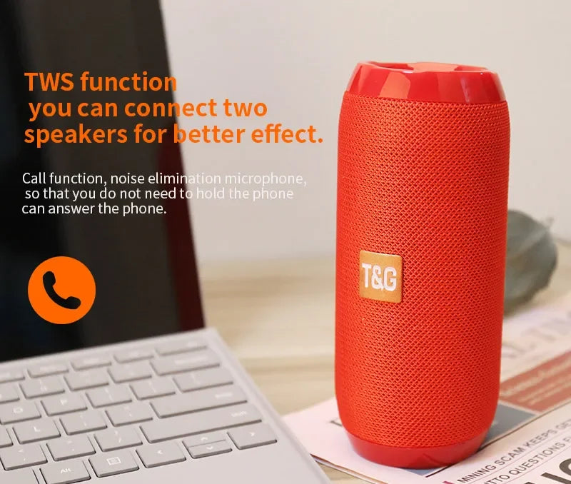 Enceinte Bluetooth Portable T&G — 10W Waterproof IPX5, FM Radio & 10H Autonomie | Novatek Studio