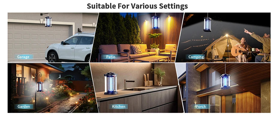 Lampe Anti-Moustiques Minimoon 4200V — 15W, Double UV LED, IPX4 & Usage Extérieur | Novatek Studio