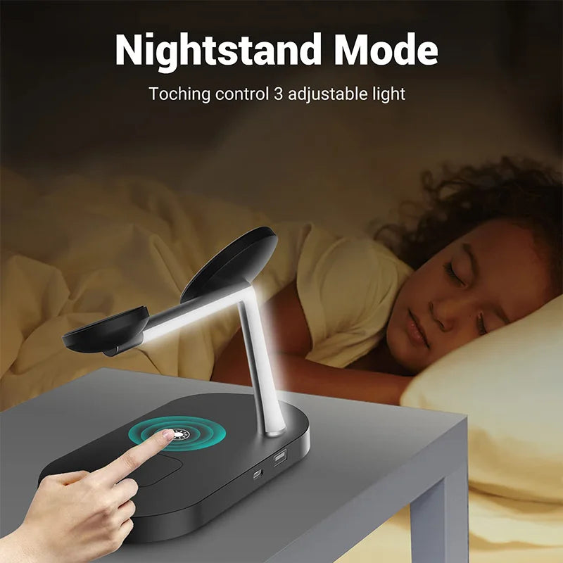 Station de Charge Sans Fil 3 en 1 — iPhone, Apple Watch & AirPods 15W Rapide | Novatek Studio