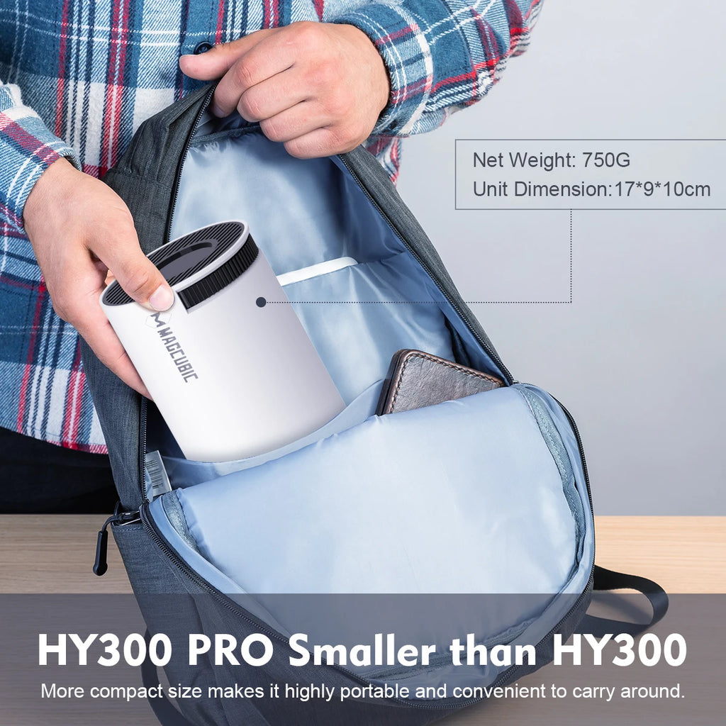 Vidéoprojecteur Magcubic HY300 Pro 290 ANSI — Android 14, WiFi 6, BT5.4 & 200 Pouces | Novatek Studio