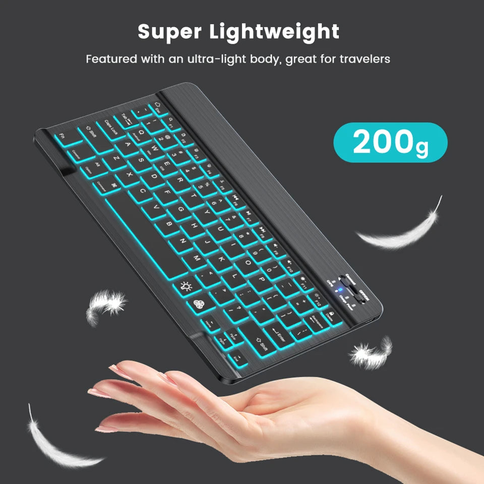 Clavier Bluetooth Mini RGB 10" — Rétroéclairé, Rechargeable & Compatible Tablette/PC | Novatek Studio