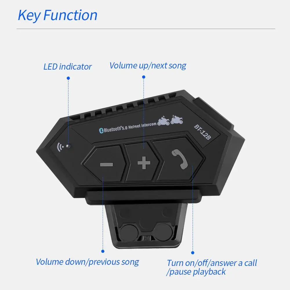 Écouteur Bluetooth Moto Mains Libres — Intercom 500m, Waterproof & Commande Vocale | Novatek Studio