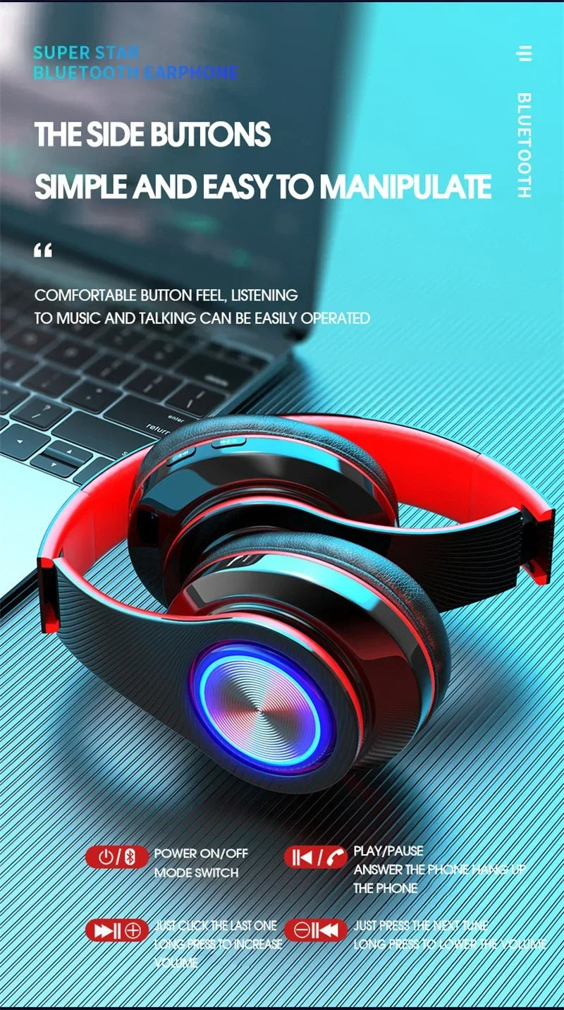 Casque Bluetooth 5.0 Pliable — ANC, 8H, FM Radio, Carte TF & Mousse Mémoire | Novatek Studio