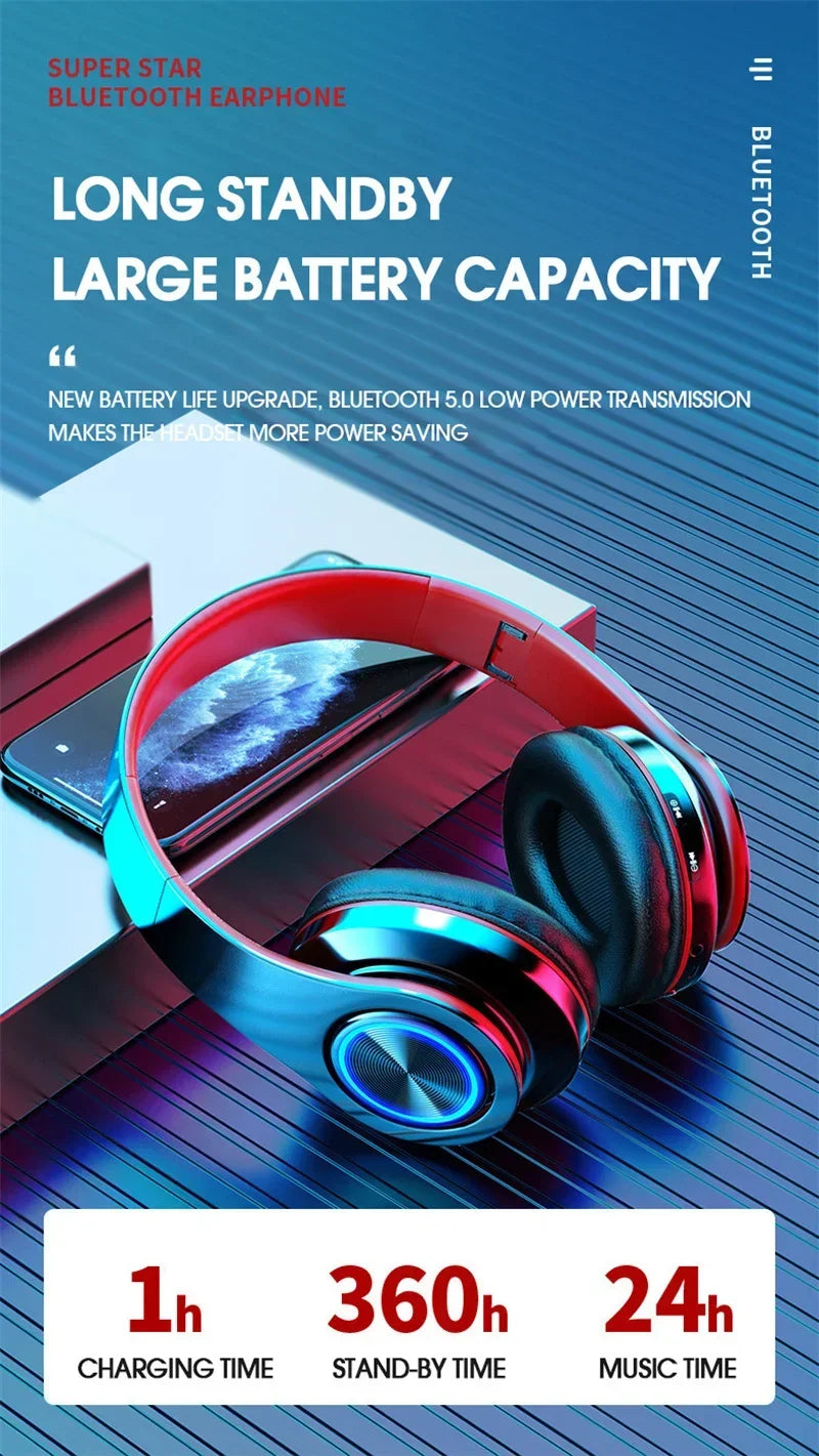 Casque Bluetooth 5.0 Pliable — ANC, 8H, FM Radio, Carte TF & Mousse Mémoire | Novatek Studio