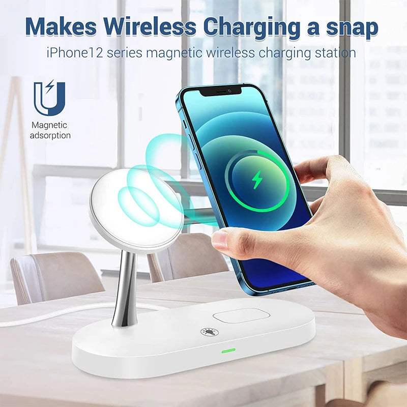 Station de Charge Sans Fil 3 en 1 — iPhone, Apple Watch & AirPods 15W Rapide | Novatek Studio