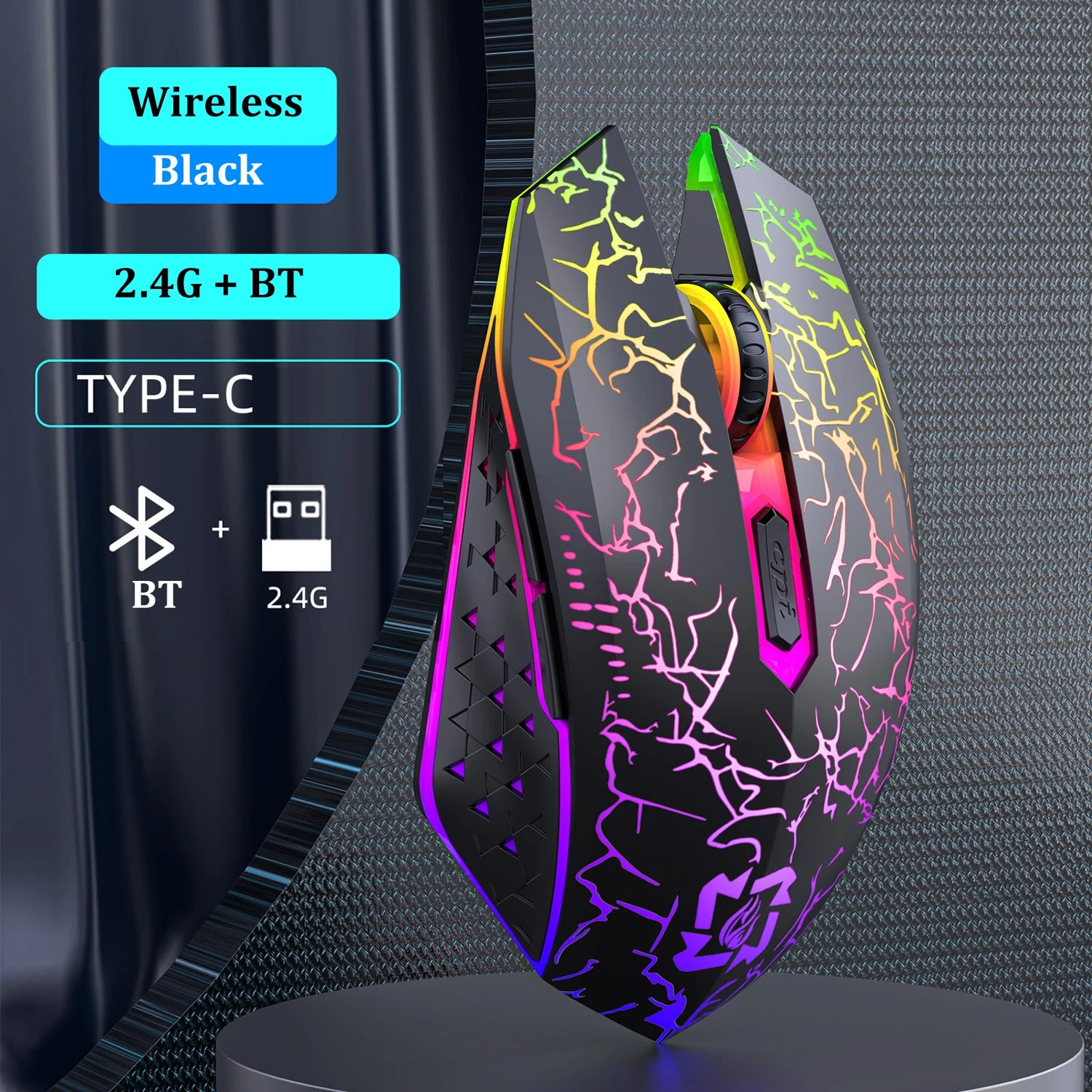 Souris Gaming Sans Fil Bluetooth 5.2 & 2.4GHz — 90H Autonomie, 3 DPI & USB-C | Novatek Studio