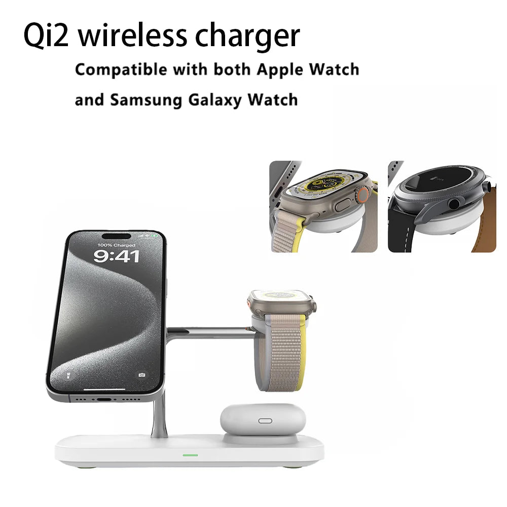 Station de Charge Sans Fil 3 en 1 — iPhone, Apple Watch & AirPods 15W Rapide | Novatek Studio