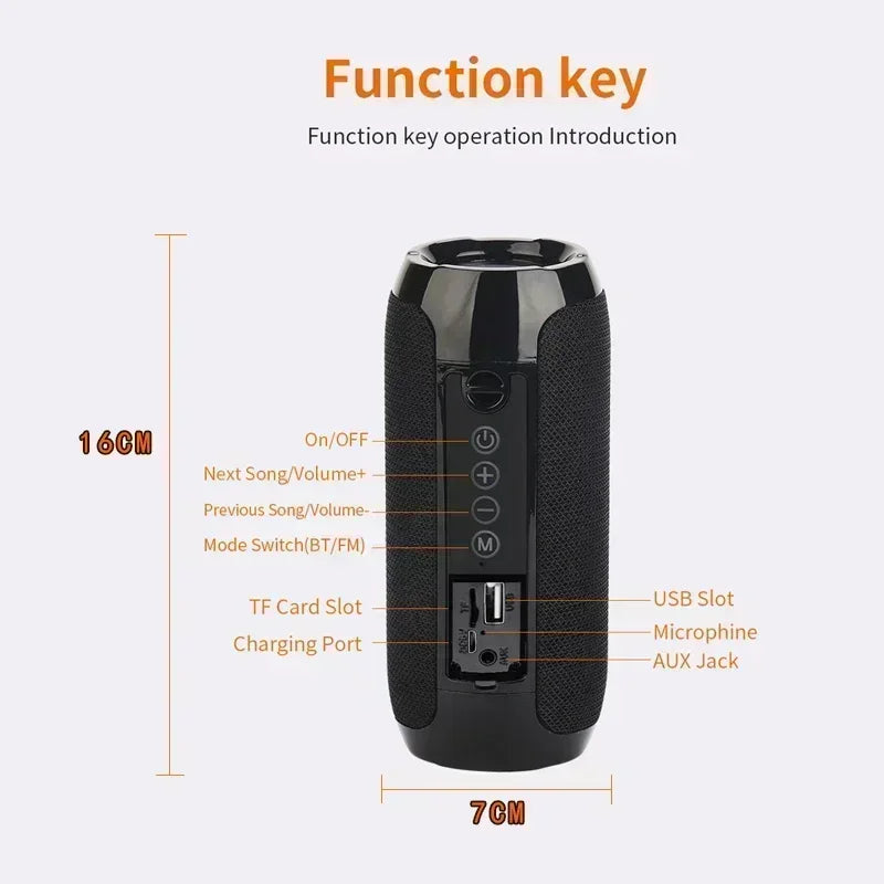 Enceinte Bluetooth Portable T&G — 10W Waterproof IPX5, FM Radio & 10H Autonomie | Novatek Studio