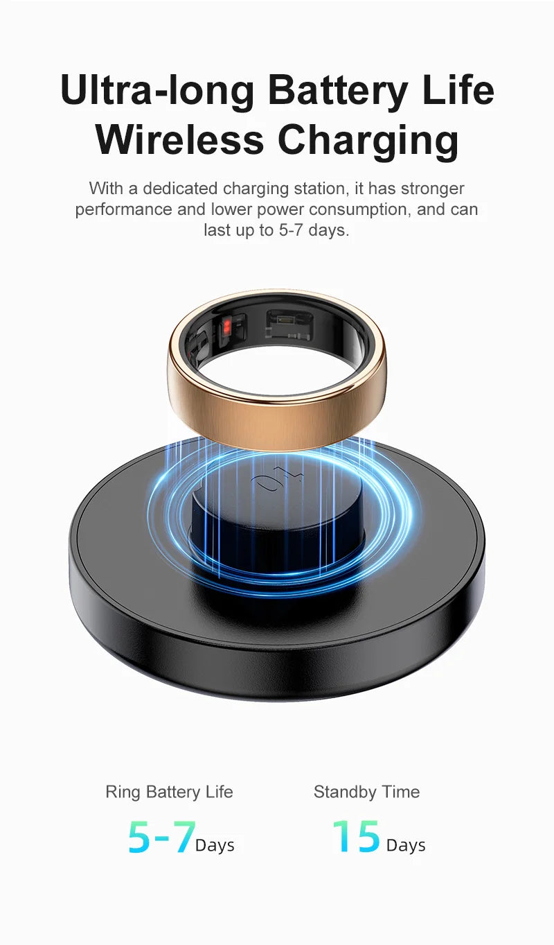 Bague Connectée Uhoofit R10 — Santé, Sommeil, IP68 5ATM & Multi-Sport | Novatek Studio