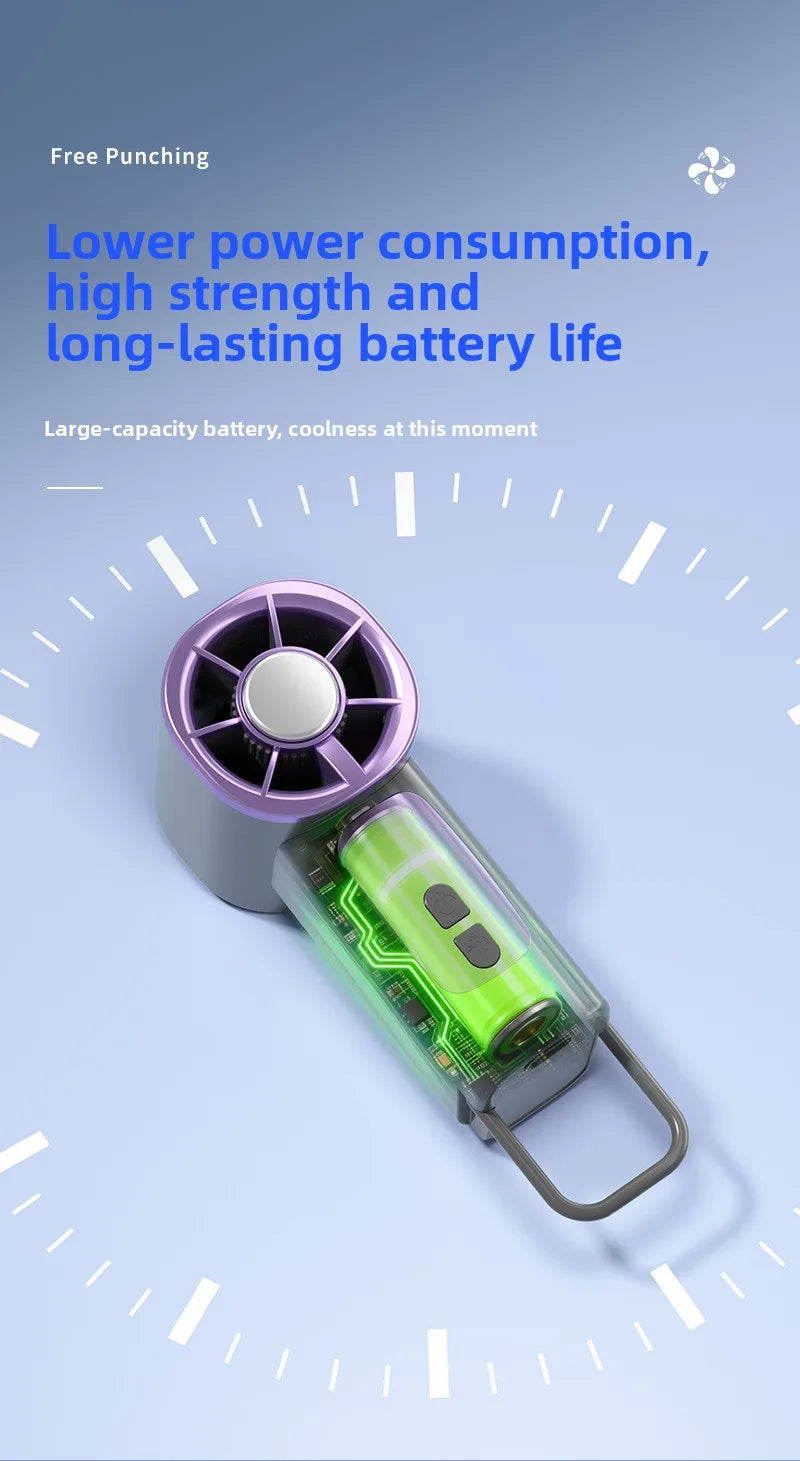 Mini Ventilateur Portable Rechargeable USB — 199 Vitesses & Refroidissement Semiconducteur | Novatek Studio