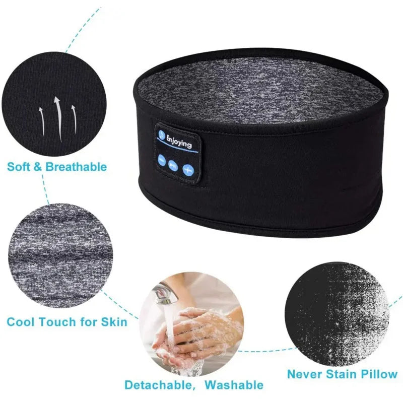 Bandeau Sommeil Bluetooth 5.0 — Écouteurs Intégrés, Masque Yeux & Sport | Novatek Studio
