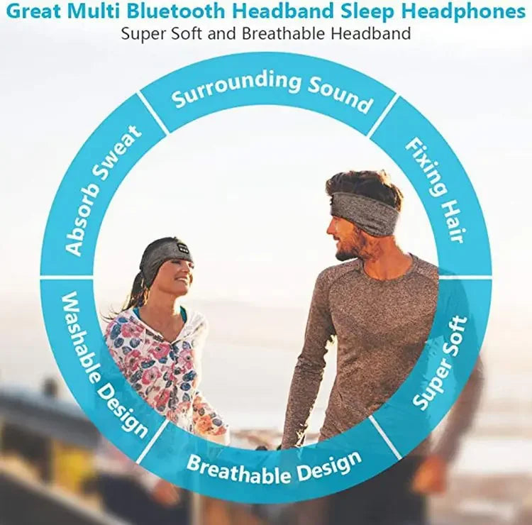 Bandeau Sommeil Bluetooth 5.0 — Écouteurs Intégrés, Masque Yeux & Sport | Novatek Studio