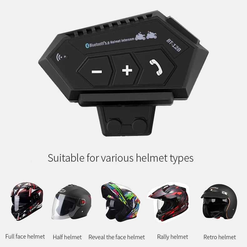 Écouteur Bluetooth Moto Mains Libres — Intercom 500m, Waterproof & Commande Vocale | Novatek Studio