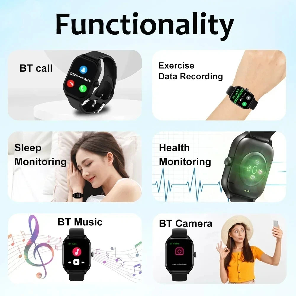 Smartwatch 2.01" — Appels, Santé, Sport & Notifications | Novatek Studio
