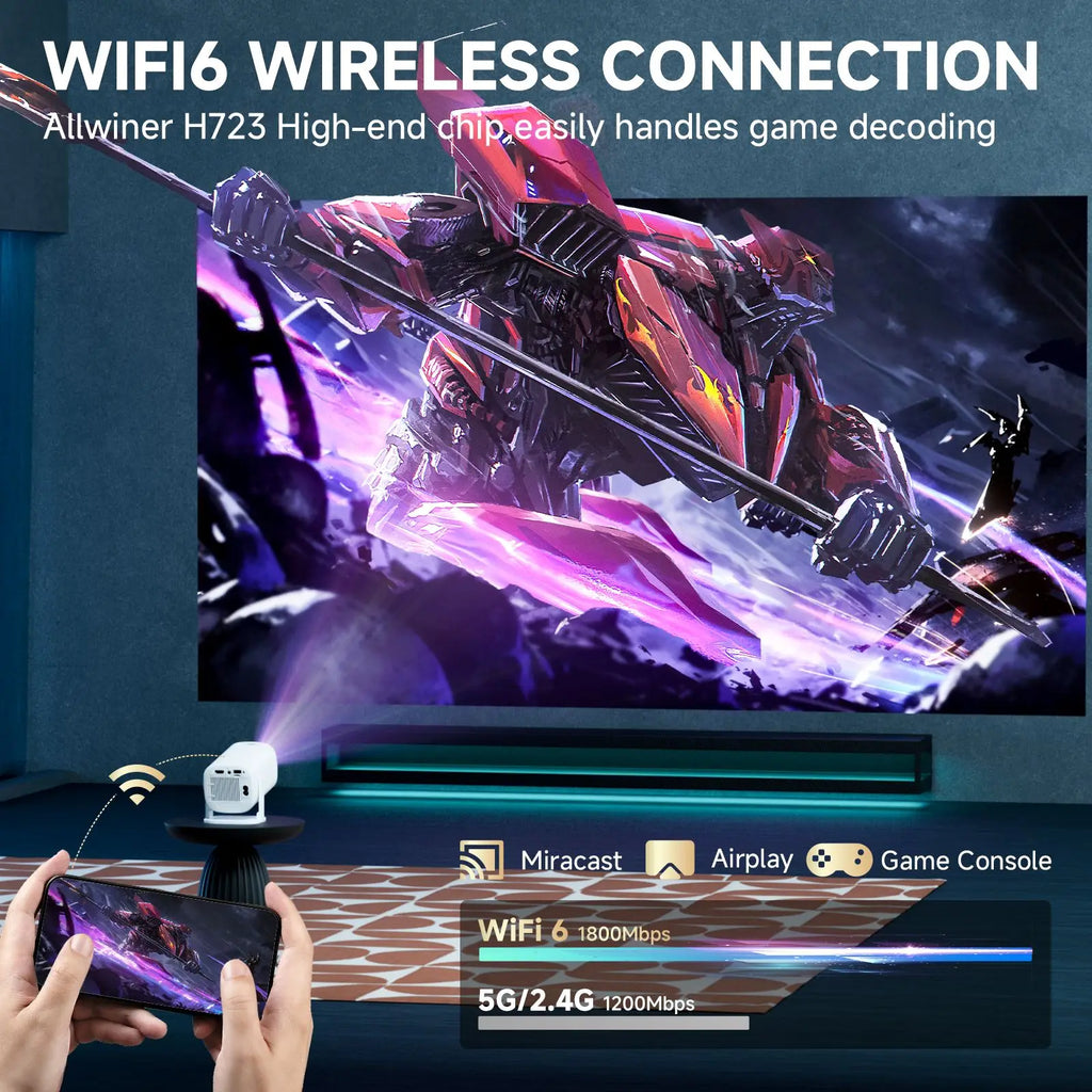 Vidéoprojecteur Portable Topsion HD 720p — 180 ANSI, Android, Bluetooth & 120 Pouces | Novatek Studio