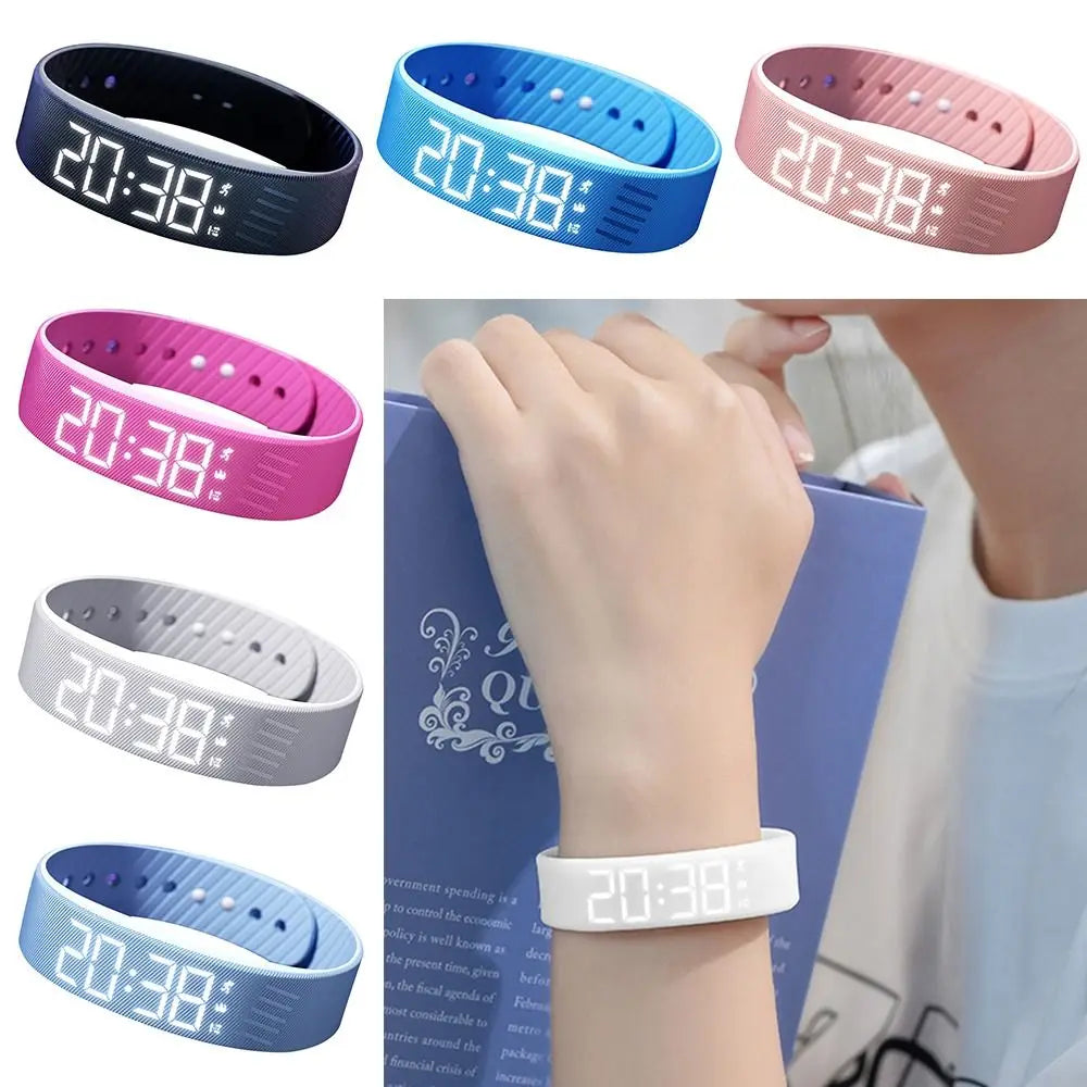 Bracelet Réveil Vibrant LED — Alarme Silencieuse, Podomètre & Waterproof | Novatek Studio