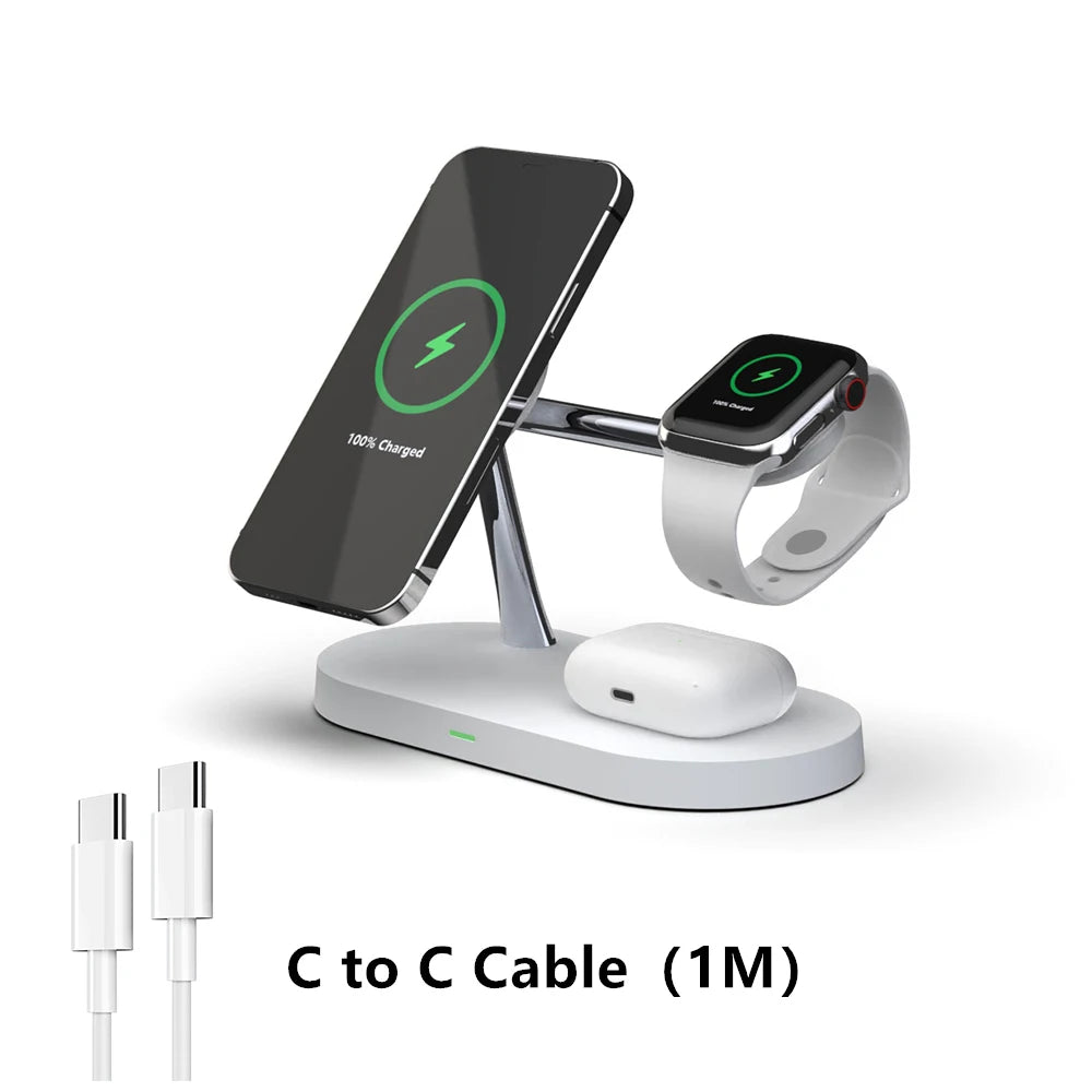 Station de Charge Sans Fil 3 en 1 — iPhone, Apple Watch & AirPods 15W Rapide | Novatek Studio