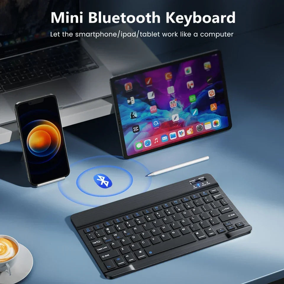 Clavier Bluetooth Mini 10" AZERTY — Rechargeable, Compatible Android/iOS/Windows | Novatek Studio