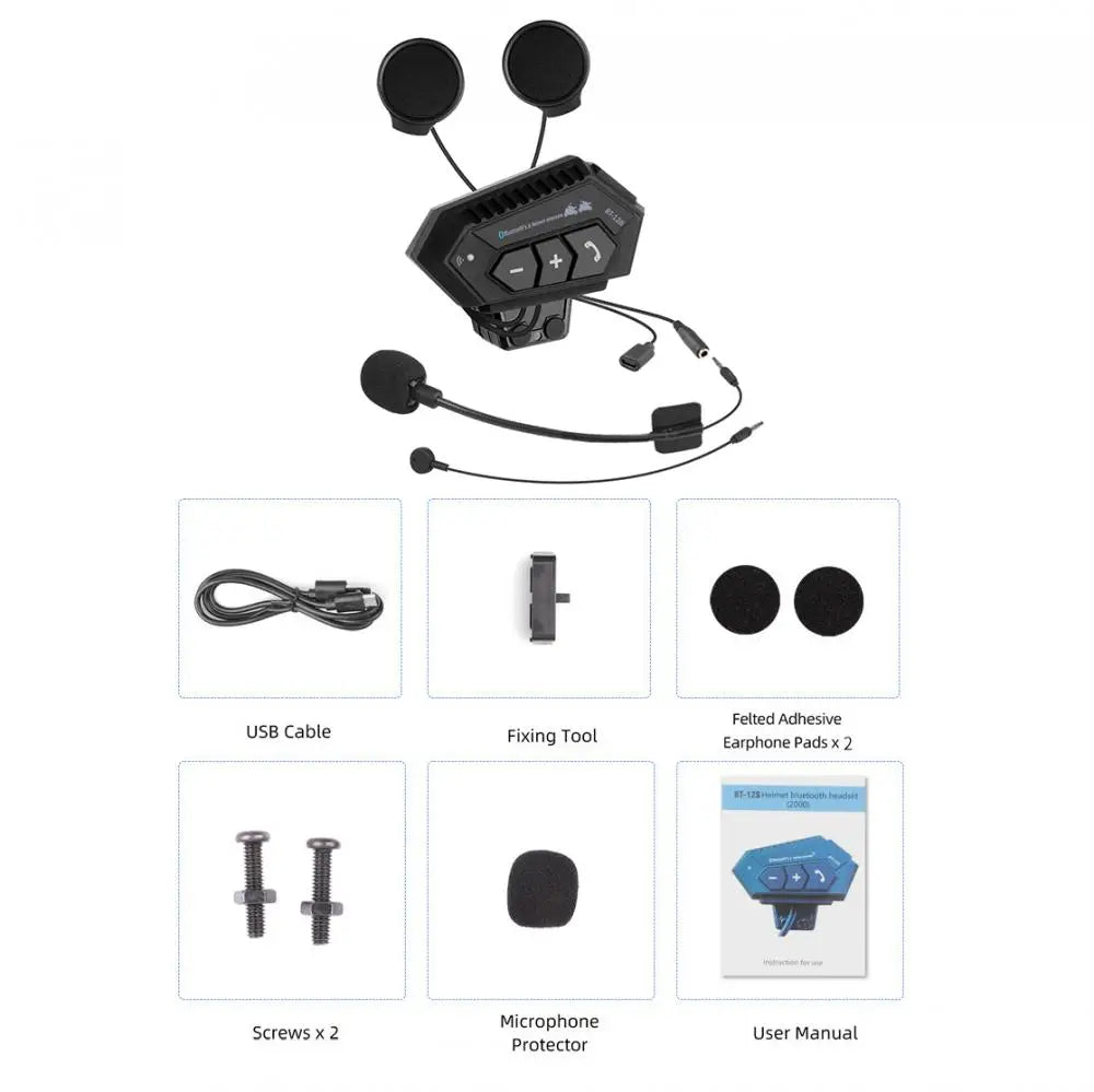 Écouteur Bluetooth Moto Mains Libres — Intercom 500m, Waterproof & Commande Vocale | Novatek Studio